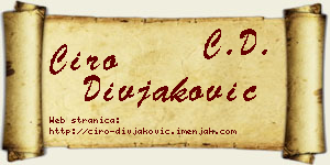 Ćiro Divjaković vizit kartica